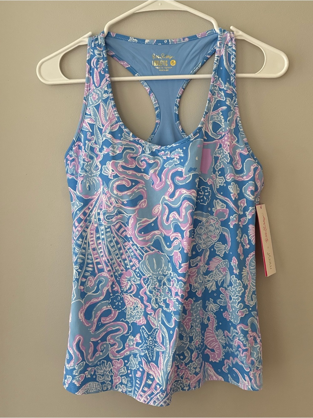 Lilly Pulitzer Mina Bra Tank Top Boca Blue Size Small